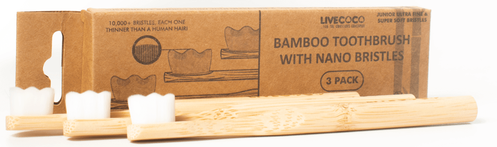 3 x Bamboo Toothbrush with Charcoal Fibre Bristles-4