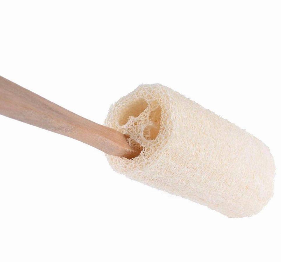 Natural Loofah Bath Brush w/Long Handle. - SWOP - shop without plastic