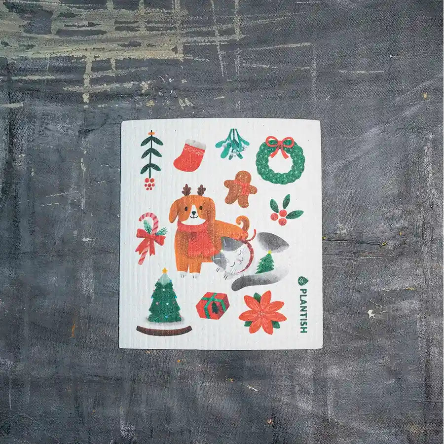 Holly Jolly - Swedish Sponge Cloth Set - SWOP - shop without plastic