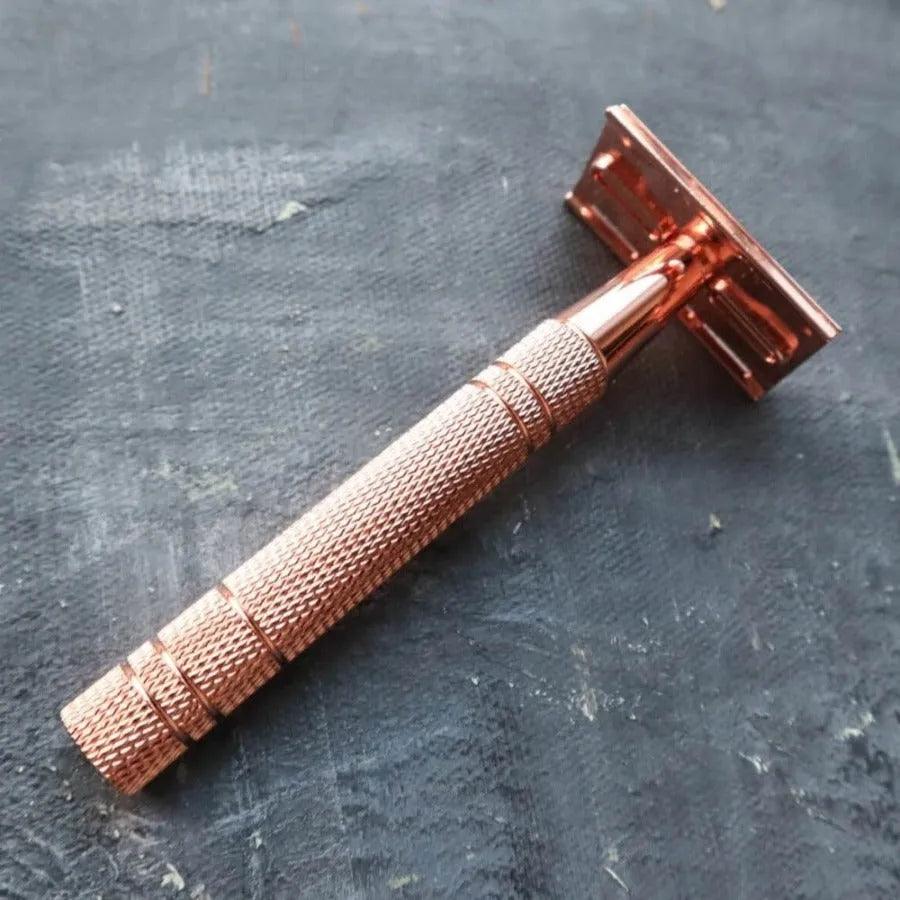 Double Edge Safety Razor - Rose Gold (5 Free Blades) – SWOP - Shop ...