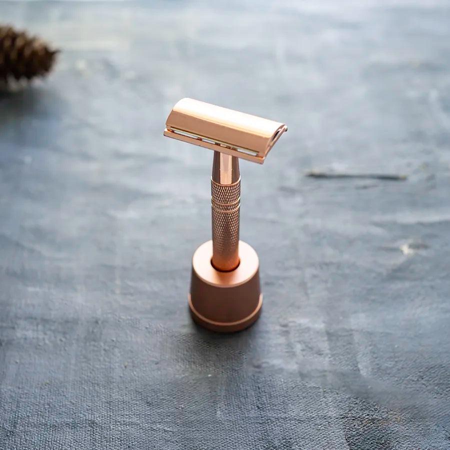 Double Edge Safety Razor Shaving Kit - Rose Gold – SWOP - shop without ...
