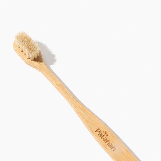 Bamboo Toothbrush (Mongolian Horse Hair Bristles) - White